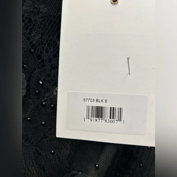 MAC DUGGAL 67703 NWT Floral Appliqué Long Sleeve Cocktail Dress